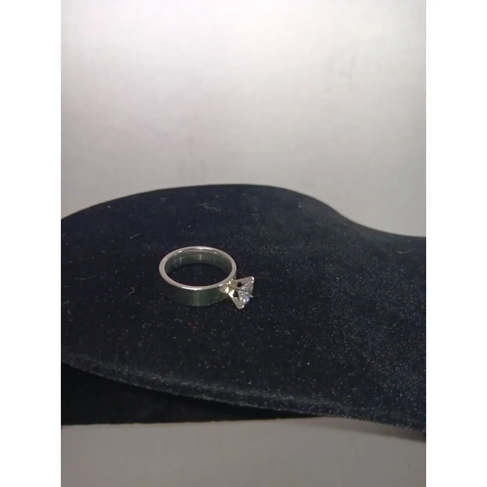 Wide Band Solitaire Womens Costume Diamond Ring